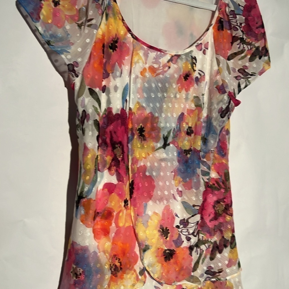 Watercolor appearance multicolor blouse by Tamara H size large - Picture 2 of 9